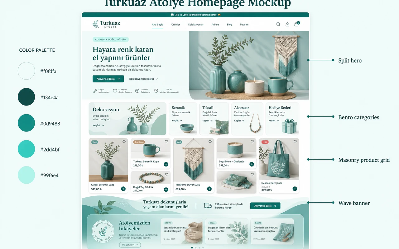 Turkuaz Atölye tasarımının önizlemesi